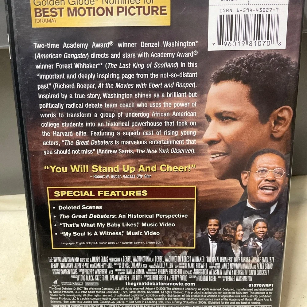 DVD -The Great Debaters. V119